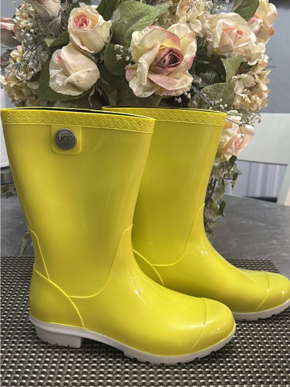 UGG Bright Yellow Women's Glossy Rain Boots